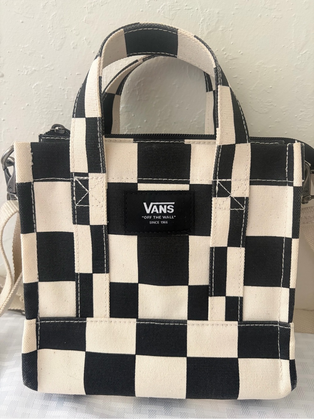 Vans Checker Mini Tote - Black & Cream